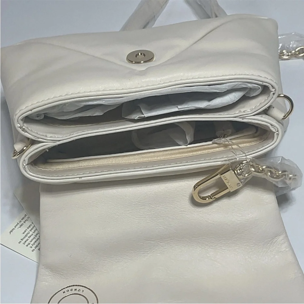 🆕 Ted Baker Poppy Mini Satchel Natural Cream Leather Crossbody Bag - Picture 13 of 14